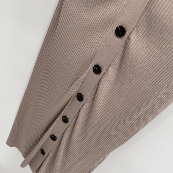 Enza Costa Womens Viscose Rib Cardigan Midi Long Sleeve Dress NEW Sz S Oatmeal - Picture 3 of 10